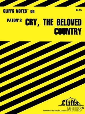 cover image of CliffsNotes on Paton's Cry, The Beloved Country